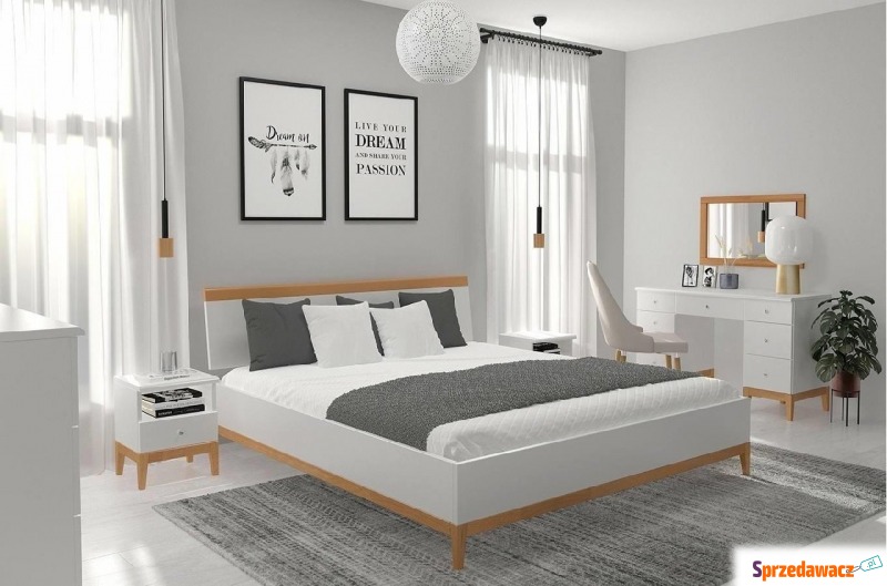 drewniane łóżko visby livia high / 200x200 cm - Łóżka - Siemysłów