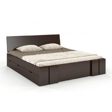 łóżko drewniane bukowe z szufladami skandica vestre maxi & dr / 200x200 cm, kolor palisander