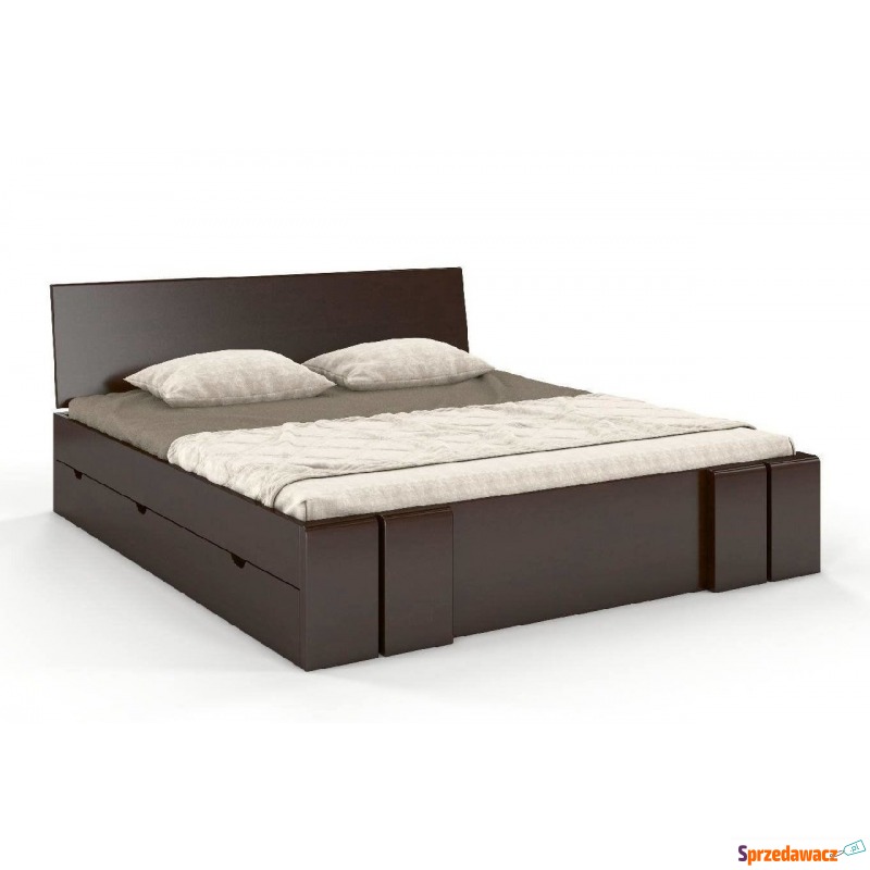łóżko drewniane bukowe z szufladami skandica... - Łóżka - Wieluń