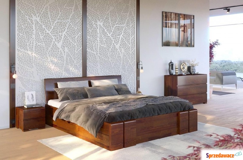 łóżko drewniane sosnowe z szufladami skandica... - Łóżka - Kalisz