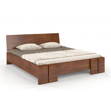 łóżko drewniane bukowe ze skrzynią na pościel skandica vestre maxi & st / 120x200 cm, kolor orzech