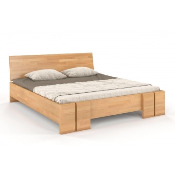 łóżko drewniane bukowe ze skrzynią na pościel skandica vestre maxi & st / 140x200 cm, kolor naturaln