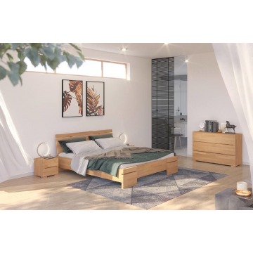 łóżko drewniane bukowe skandica sparta maxi & long / 160x220 cm, kolor biały
