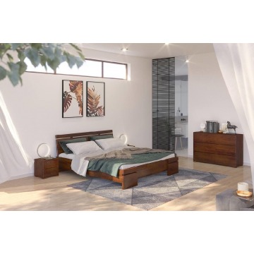 łóżko drewniane sosnowe skandica sparta maxi & long / 160x220 cm, kolor palisander