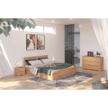 łóżko drewniane bukowe z szufladami skandica sparta maxi & dr / 120x200 cm, kolor naturalny