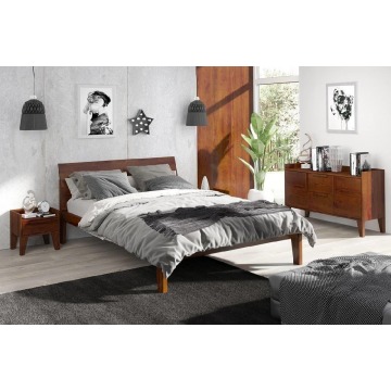 łóżko drewniane sosnowe skandica agava / 120x200 cm, kolor orzech