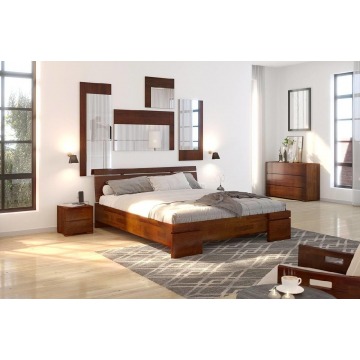 łóżko drewniane sosnowe skandica sparta maxi / 120x200 cm, kolor orzech