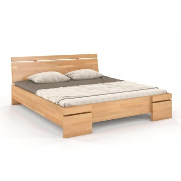 łóżko drewniane bukowe ze skrzynią na pościel skandica sparta maxi & st / 180x200 cm, kolor naturaln
