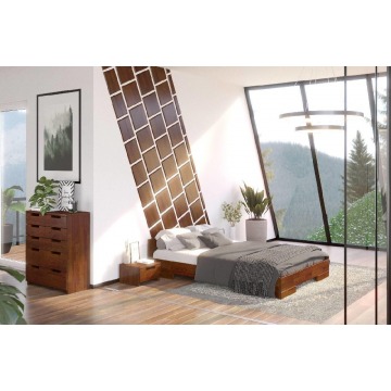 łóżko drewniane sosnowe skandica spectrum long (długość + 20 cm) / 120x220 cm, kolor orzech