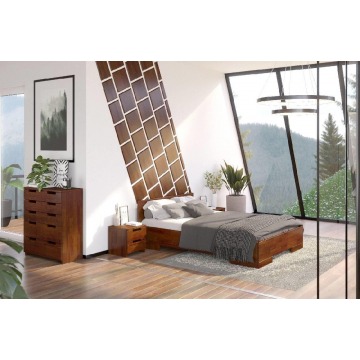łóżko drewniane sosnowe skandica spectrum maxi & long (długość + 20 cm) / 120x220 cm, kolor orzech