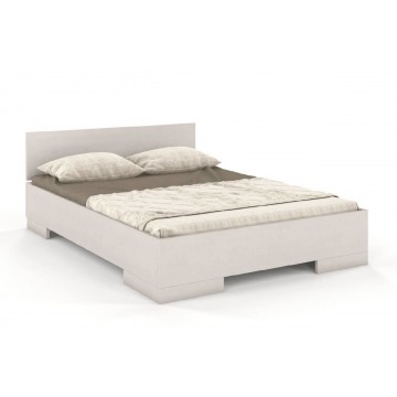 łóżko drewniane sosnowe ze skrzynią na pościel skandica spectrum maxi & st / 200x200 cm, kolor biały