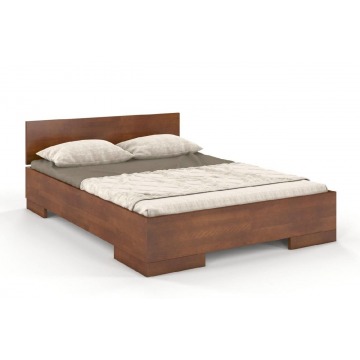 łóżko drewniane bukowe ze skrzynią na pościel skandica spectrum maxi & st / 180x200 cm, kolor orzech