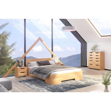 łóżko drewniane bukowe ze skrzynią na pościel skandica spectrum maxi & long st / 120x220 cm, kolor n
