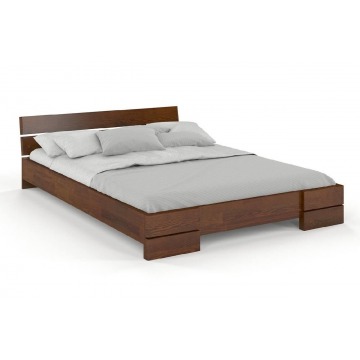 łóżko drewniane sosnowe visby sandemo / 160x200 cm, kolor orzech