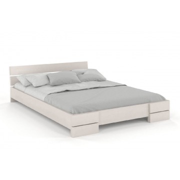 łóżko drewniane sosnowe visby sandemo / 160x200 cm, kolor biały