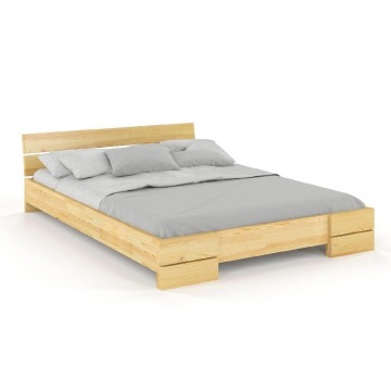 łóżko drewniane sosnowe visby sandemo / 200x200 cm, kolor naturalny