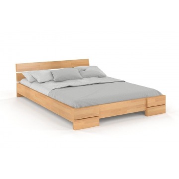łóżko drewniane bukowe visby sandemo / 140x200 cm, kolor naturalny