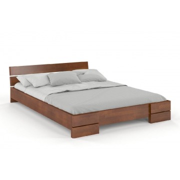 łóżko drewniane bukowe visby sandemo / 160x200 cm, kolor orzech