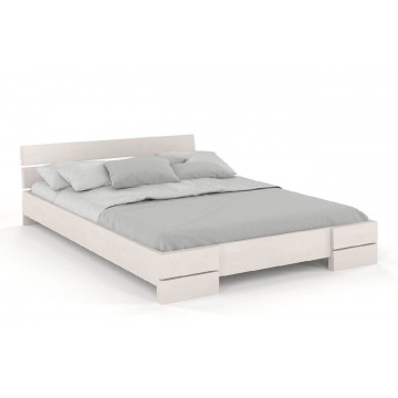 łóżko drewniane bukowe visby sandemo / 160x200 cm, kolor biały