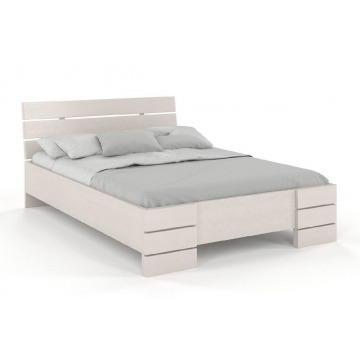 łóżko drewniane sosnowe visby sandemo high / 120x200 cm, kolor biały