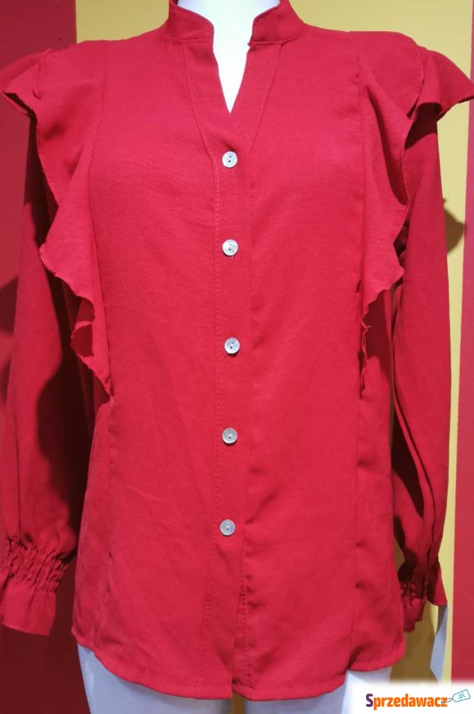 Koszula czerwona z falbankami - Bluzki, koszule - Zgorzelec