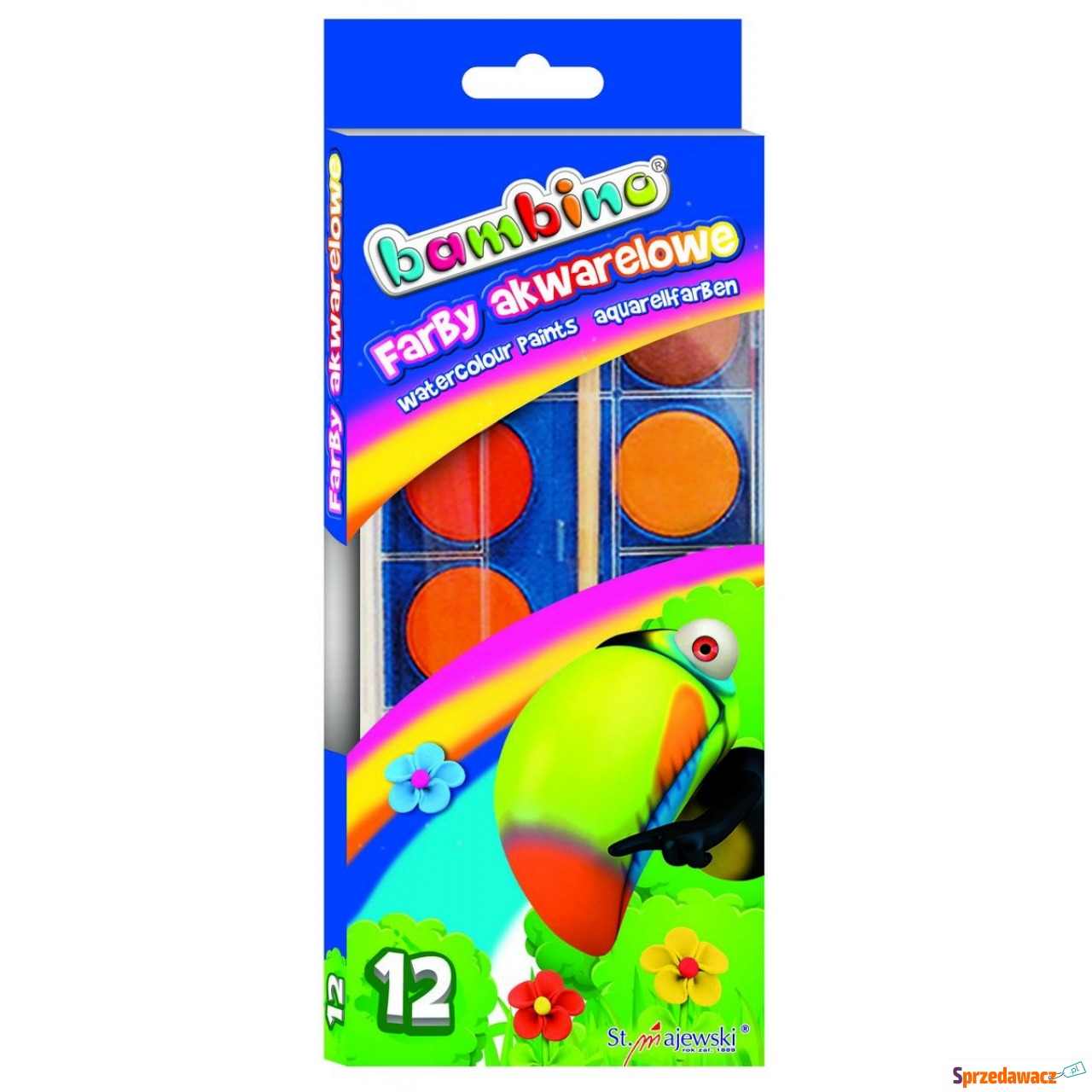 Farby akwarelowe 12 kolorów Bambino