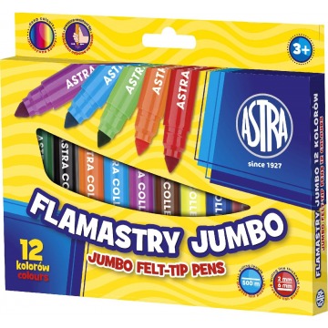 Flamastry 12 kolorów Jumbo Astra