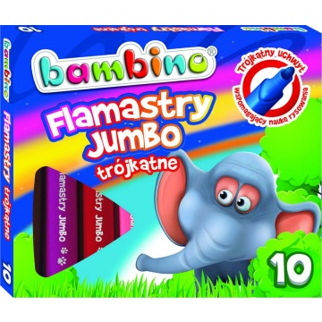 Flamastry 10 kolorów trójkątne Bambino