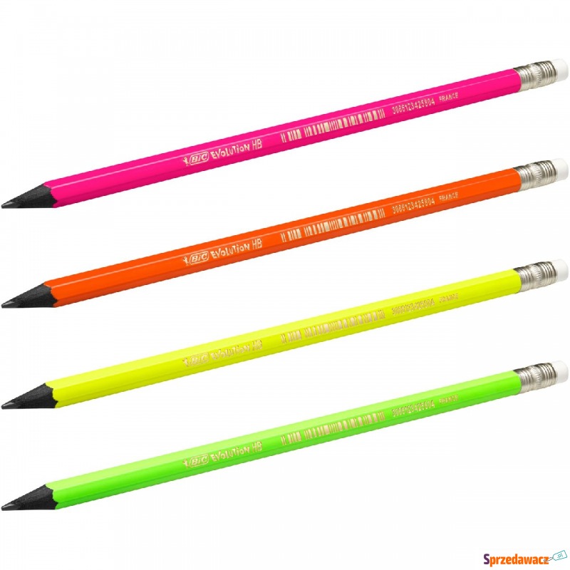 Ołówek Bic Evolution fluo z gumką - Artykuły papiernicze... - Grudziądz