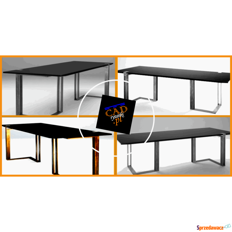 Biurko trapezowe w stylu industialnym - Stoły, stoliki, ławy - Swarzędz