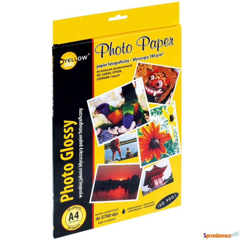 Papier A4 photo gloss yellow one 180g 20 sztuk - Papiery specjalistyczne - Gdynia