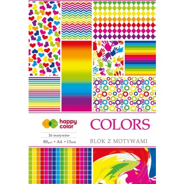 blok z motywami a4 colors happy color 15 kartek dla kreatywnych