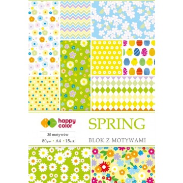 blok z motywami a4 spring happy color 15 kartek dla kreatywnych