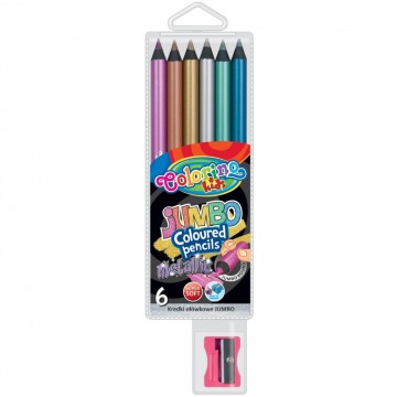kredki ołówkowe colorino jumbo metaliczne 6 kolorów