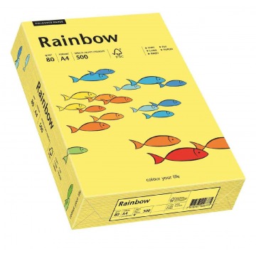 papier ksero a4 a'250 rainbow gruby a4 160g pastelowy żółty 14