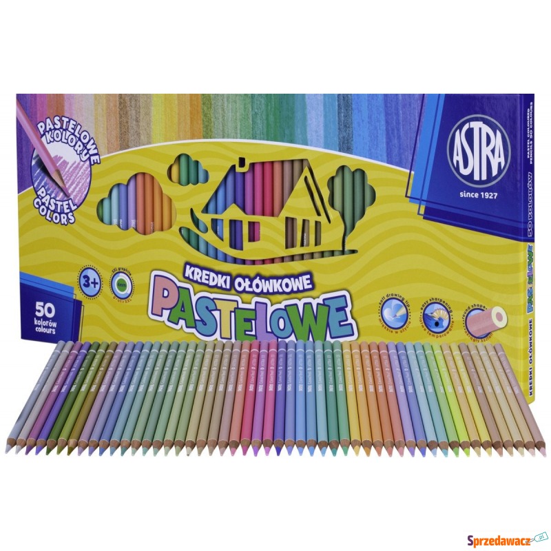 kredki ołówkowe pastelowe astra 50 kolorów - Artykuły papiernicze... - Bytom