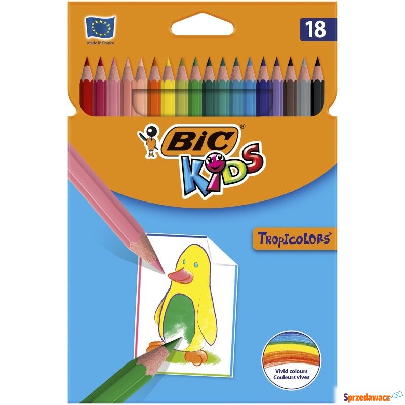 kredki 18 kolorów bic kids tropicolors - Artykuły papiernicze... - Włocławek