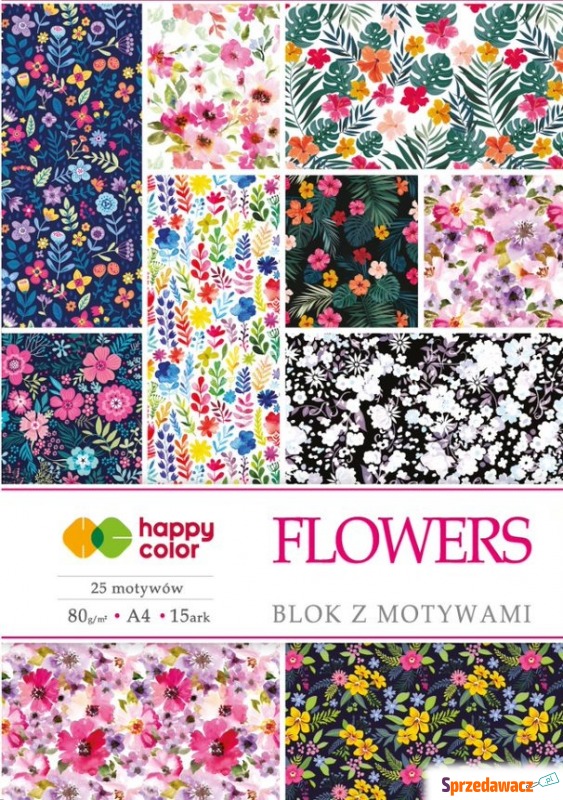 blok z motywami a4 flowers happy color 15 kartek... - Papier - Ruda Śląska