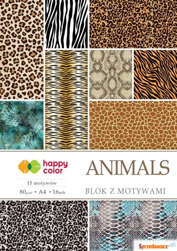blok z motywami a4 animals happy color 15 kartek... - Papier - Szczecinek