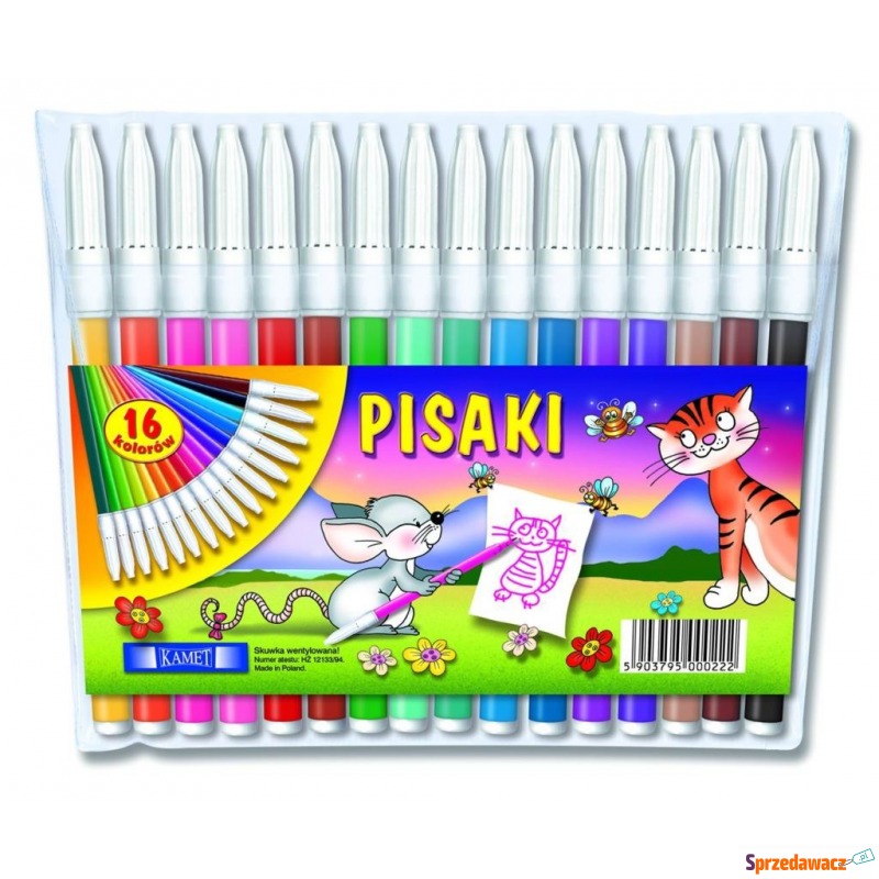 Flamastry dla dzieci szkolne Kamet 16 kolorów - Artykuły papiernicze... - Chełm