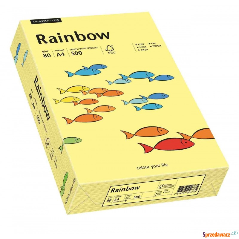 papier ksero a4 a'500 rainbow 80g jasnożółty 12 - Papier biurowy - Ciechanów