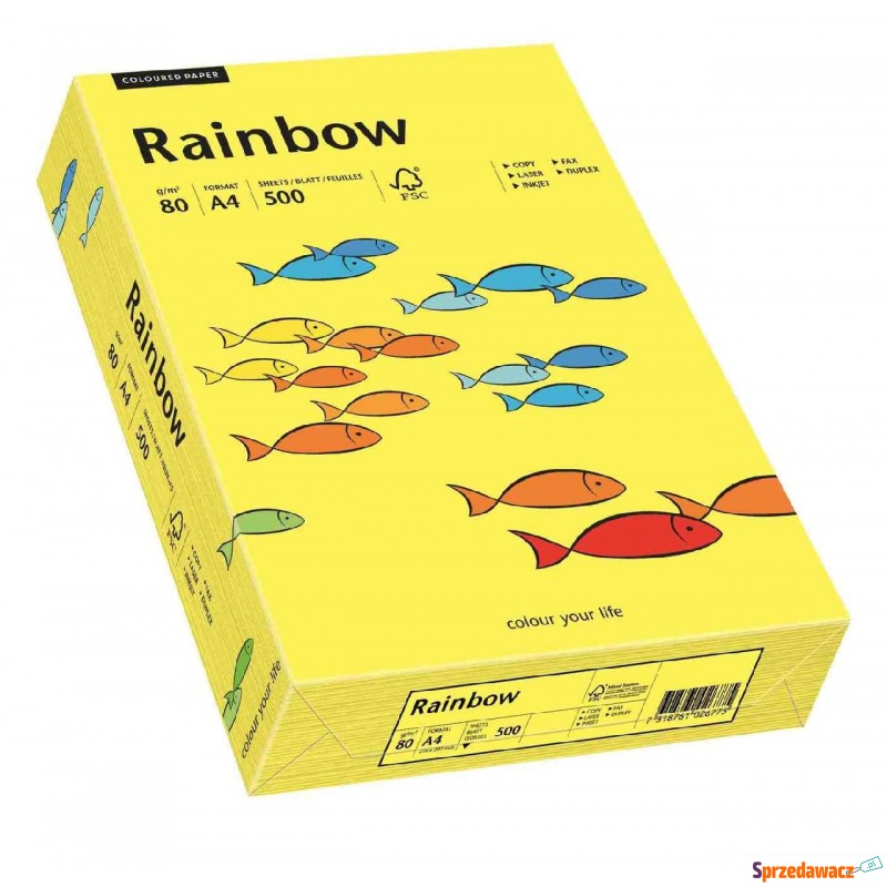 papier ksero a4 a'500 rainbow 80g żółty 16 - Papier biurowy - Starachowice