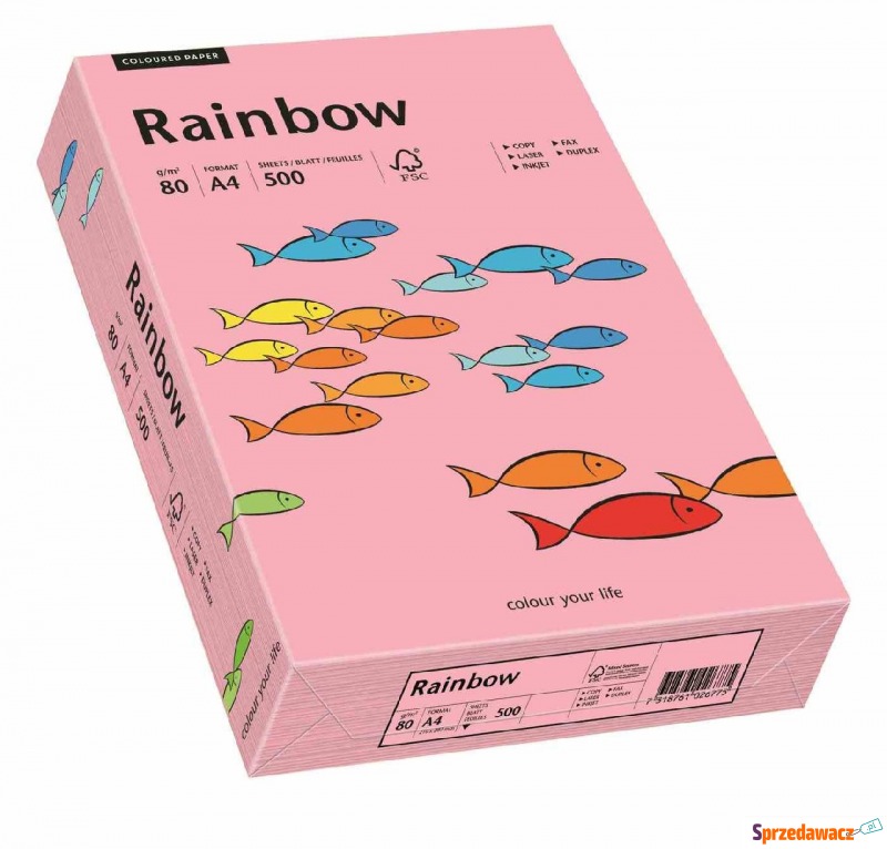 papier ksero a4 a'500 rainbow 80g różowy 55 - Papier biurowy - Warszawa