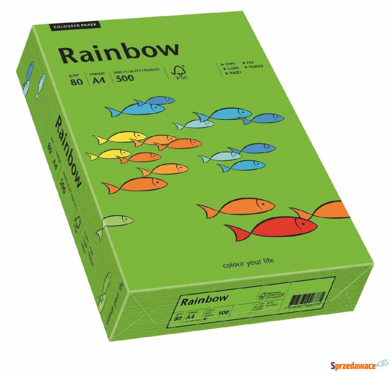 papier ksero a4 a'500 rainbow 80g zielony 76 - Papier biurowy - Zamość