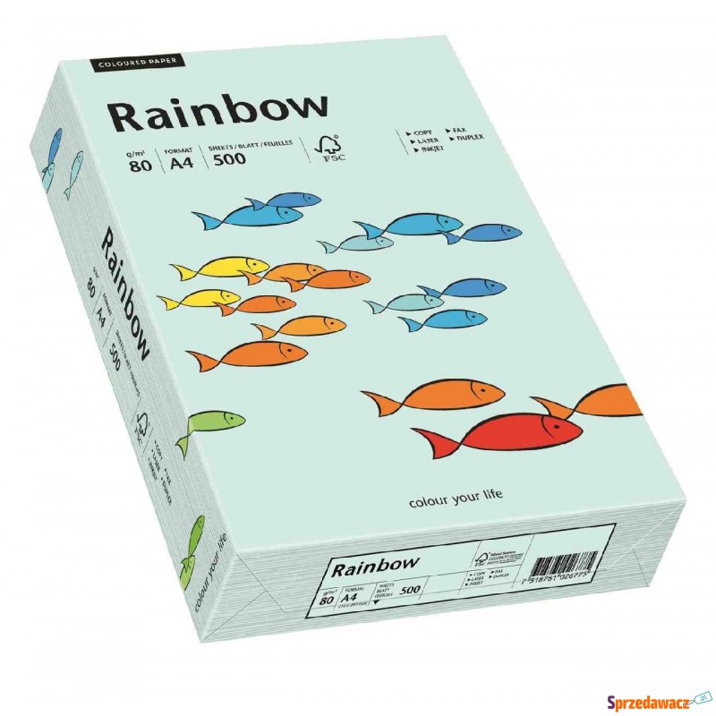 papier ksero a4 rainbow 80g jasnoniebieski 82 - Papier biurowy - Opole