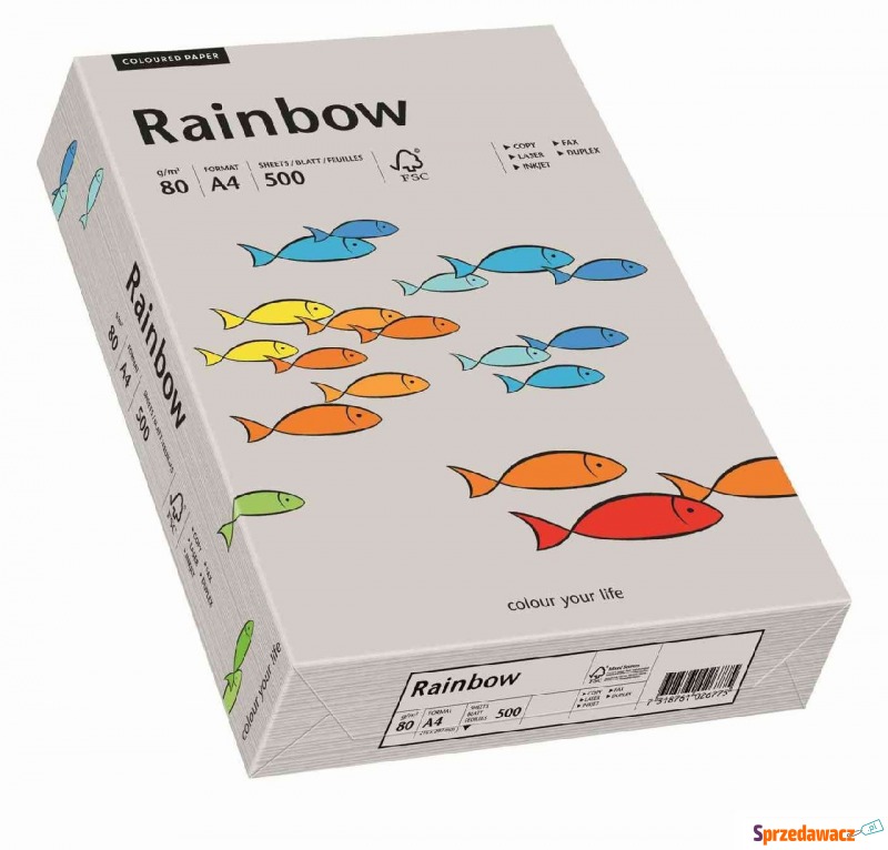 papier ksero a4 a'500 rainbow 80g szary 96 - Papier biurowy - Brzeg