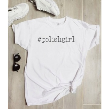 koszulka damska #polishgirl biała