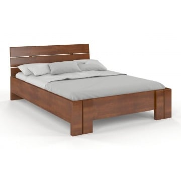 łóżko drewniane bukowe visby arhus high bc (skrzynia na pościel) / 200x200 cm, kolor orzech