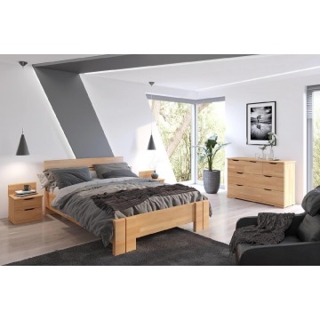 łóżko drewniane bukowe visby arhus high bc (skrzynia na pościel) / 180x200 cm, kolor naturalny