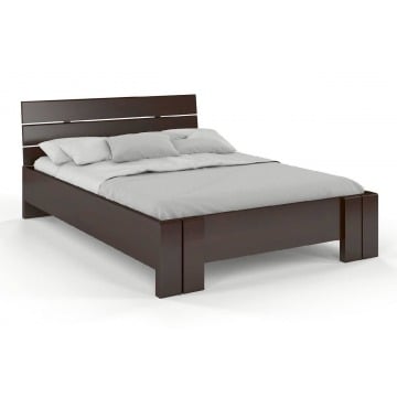 łóżko drewniane bukowe visby arhus high bc long (skrzynia na pościel) / 140x220 cm, kolor palisander